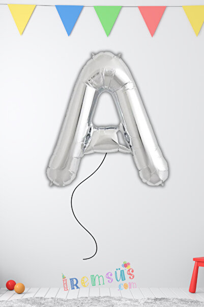 mypartyready A Harfi Doğum Günü Gümüş Renk Folyo Helyum Balon 34" 76 Cm A Har...