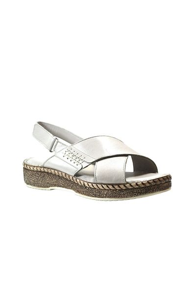 Beety 09.155 Gray Anatomical Genuine Leather Women's Sandals - Pad Sole