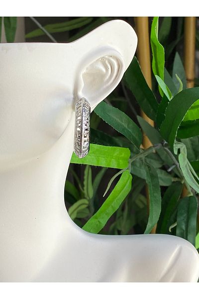 Lucios Stainless Steel Silver Color Cylinder Hoop Earrings