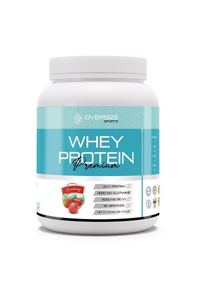 Oversize Sports PremiumWheyProtein - Strawberry Flavored, 1170g, 35 Servings