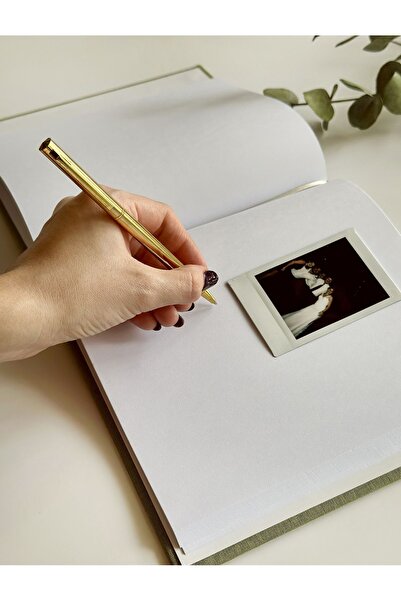 Norm Design Keten Kumaş İsme Özel Anı Defteri, Premium Nikah Nişan Düğün Defteri