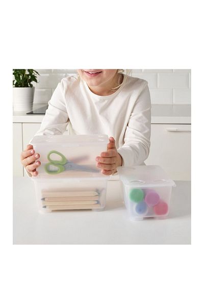 IKEA Glis Box with Lid, Transparent 17X10 cm 3 Pieces