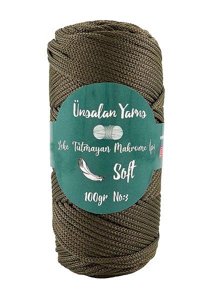 ÜNSALAN HOBİ Τσάντα με κορδόνι μακραμέ πολυεστέρα - 2mm, 100gr, κορδόνι και νήμα 120mt