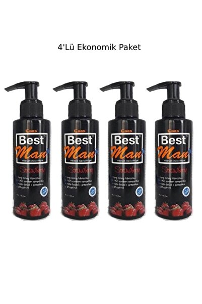 Best Man Bestman Çilek Aromalı Anal/vajinal Kullanıma Uygun Su Bazlı Kayganlaştırıcı Jel 4'lü Ekonomik Set