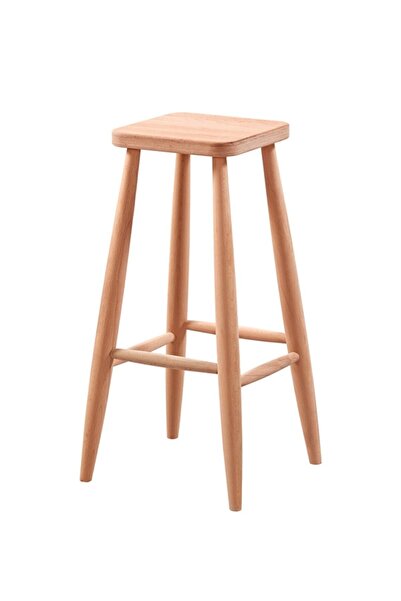 SFC Ahşap Kırlangıç Bar Taburesi 70 Cm Ham