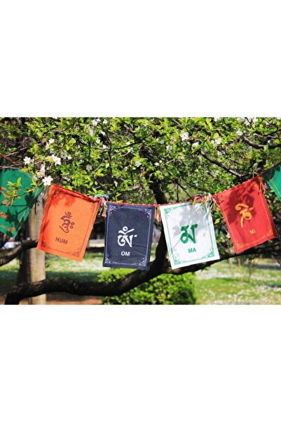 WANDER TAPESTRY Tibet Dua Bayrakları Mantra 170 cm Renkli Püsküllü