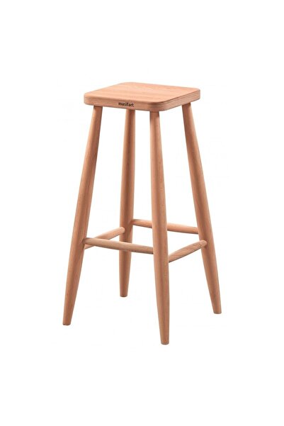 Masifart Culpa Kare Kırlangıç Bar Taburesi Cilasız Ham Ahşap