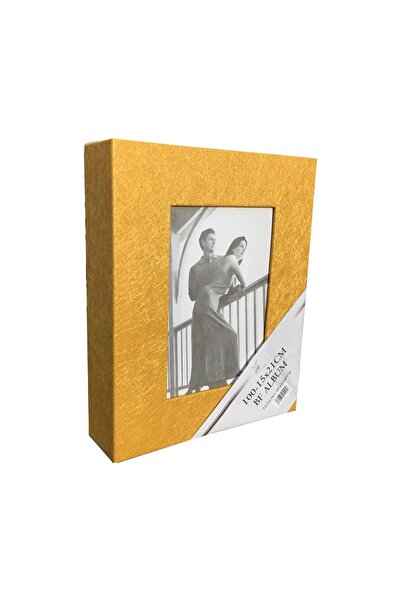 BF ALBÜM Fotoğraf Albümü Vinleks Deri 15x21cm 100'lük Sarı Anı Albümü
