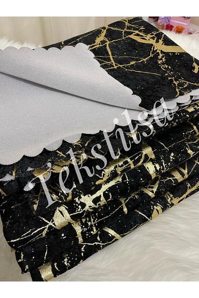 Tekstilsa Husă de canapea neagră cu frunze aurii New Fashion - cu burete pentru podea, 1 buc