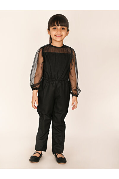 LilPicks By Styli Mesh Insert Straight Leg Jumpsuit