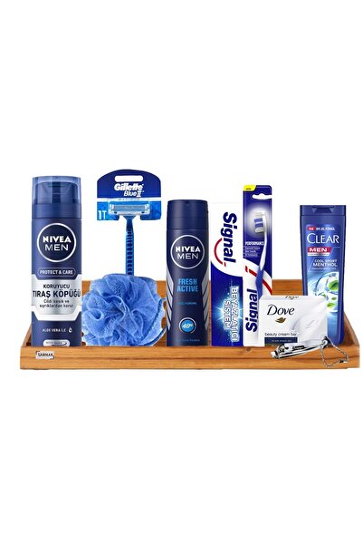 NIVEA Sandıksız Damat Nişan Bohça Seti Erkek Bohçası Erkek Kozmetik Seti Dama...