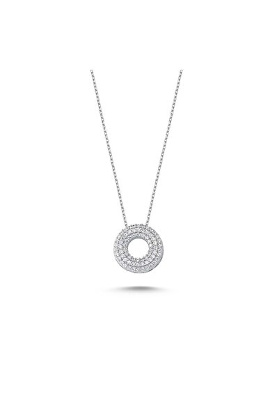 Bulvardi 925 Ayar Gümüş Taşlı Harfli Kolye- O Harfi - Standart - Ada002-1763