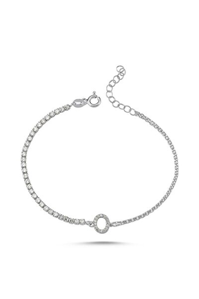 Genel Markalar 925 Ayar Gümüş Suyolu Harfli Gümüş Rengi Bileklik - O Harfi - ...