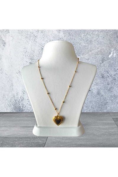 Misu Accessories Steel Coated Lettered Locket Necklace (Send Message for Letter.)