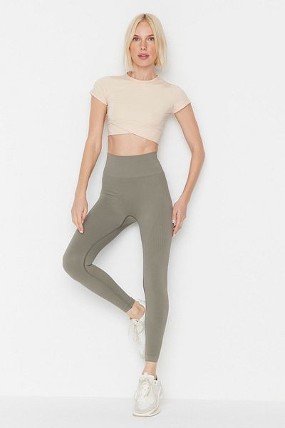 Jerf Lily - Khakifarbene Erholungs-Leggings mit hoher Taille