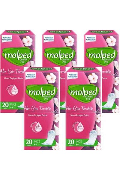 Molped فوط يومية 5 قطع 20+20+20+20+20