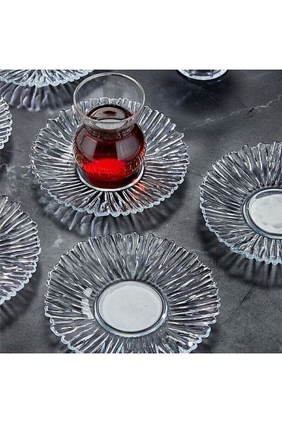 Rayan Diamond 6-Piece Glass Tea Plate