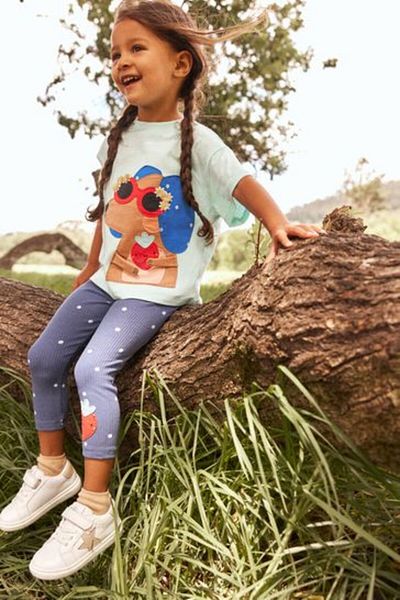 Next Baby Albastir Paw Natural Cotton Short Sleeve Tights Set