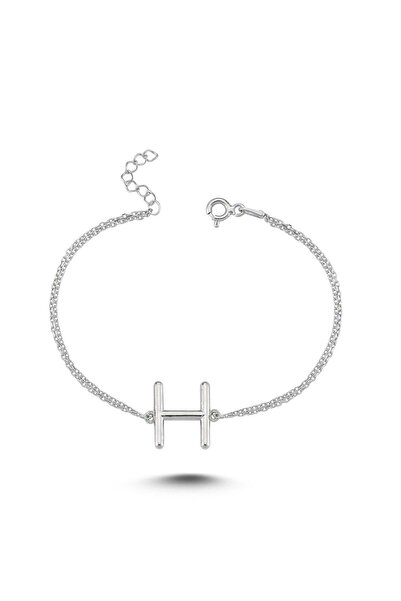 Bulvardi 925 Ayar Gümüş Harfli Bileklik - H Harfi - Standart - Alv002-1930