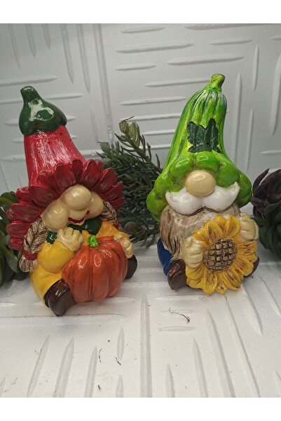 RENKLİMASALTASARIMLAR 2 adet Şans Büyük Boy Cüce Dekoratif Biblo Heykel Hediy...