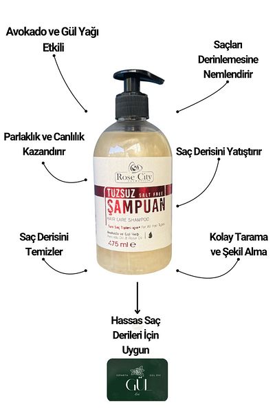 rosecity Salt-free Shampoo with Avocado and Rose Oil