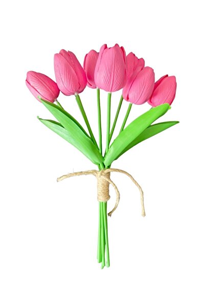 OZİHOUSE CANLI DOKU YAPAY ISLAK PEMBE LALE 8 'Lİ 1. KALİTE