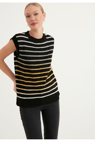 AJOUR TRİKO Striped Transitional Suede