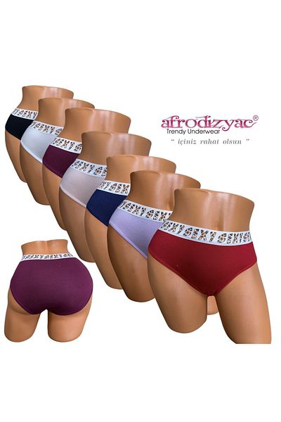 Afrodizyac Συσκευασία 7 σέξι γραπτό λαστιχένιο ψηλόμεσο μπαμπού slip (εξαιρετικά μαλακό και εύκαμπτο)