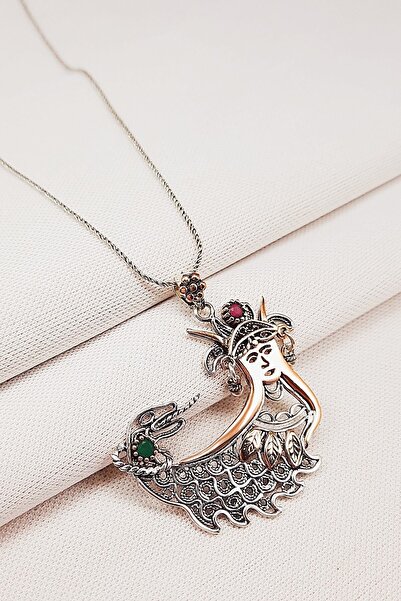 Oruçoğlu Gümüşçülük 925 Ayar Gümüş El Işi Midyat Telkari Şahmeran Modeli Kadı...