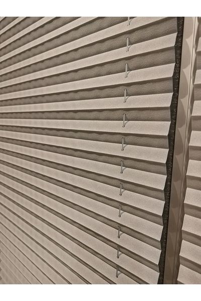 AKSKORKULUK Pleated Curtain - Folding Glass Balcony Curtain - Office Curtain - Kitchen Curtain - Light Gray