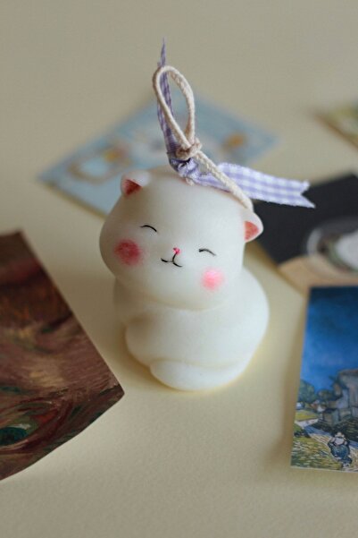 Morf Meow Sevimli Kedi Figürü Şeklinde Kokulu Doğal El Yapımı Dekorasyon Vega...