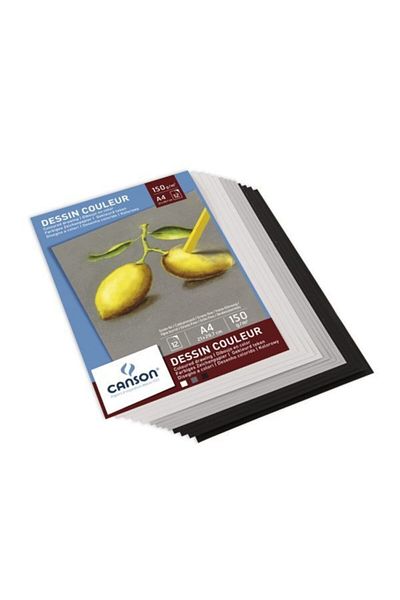 Canson Dessin Couleur 3 Color Pastel Notebook A4 150gr 12 Sheets