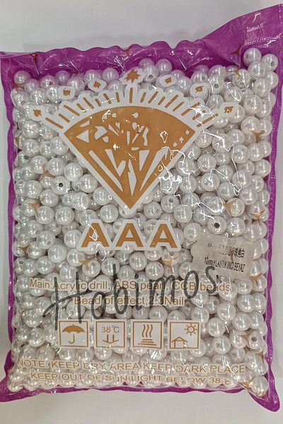 Hobimos 250Gr 10mm White a Quality Plastic Pearl Beads - Jewelry Making Beads (~500 Pieces) Wholesale