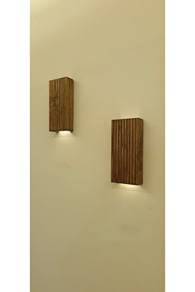 ViraHome Ahşap Dekoratif Peri Ledli Aplik Duvar Balkon Antre Aksesuarı Otel Cafe Villa Bohem Dekor 20cm