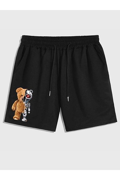 DAXİS Sportwear Company Μαύρο ανδρικό εμπριμέ σορτς
