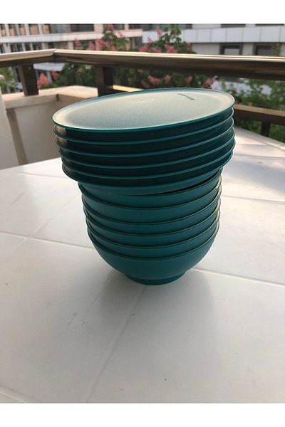 Tupperware Berrak Bowl 6 Pieces (Emerald Green Gold)
