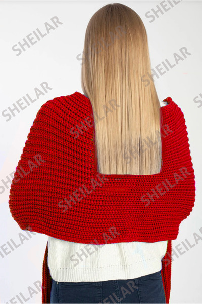 Sheilar Selanik Örgü Triko Omuz Şalı