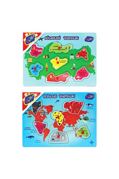 Genel Markalar Play Wood Ahşap Tutmalı Yapboz Bölgeleri Tanıyalım 1 Adet Mode...