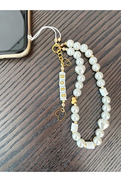 LOVELYCOLLECTİON İnci Boncuklu Telefon Askısı Detaylı Aksesuarı Telefon Charm...