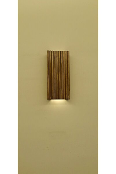 ViraHome Ahşap Dekoratif Ledli Aplik Duvar Balkon Antre Aksesuarı Otel Cafe Villa Bohem Rustik Dekor Pilhariç