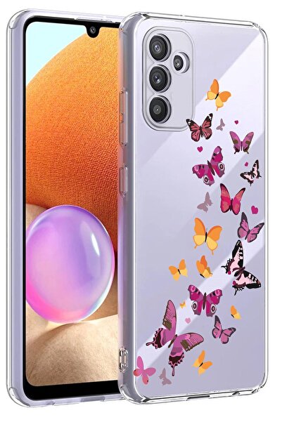 3GEN CASE SAMSUNG GALAXY A34 5G UYUMLU KELEBEKLER DESENLİ ŞEFFAF SİLİKON KILIF