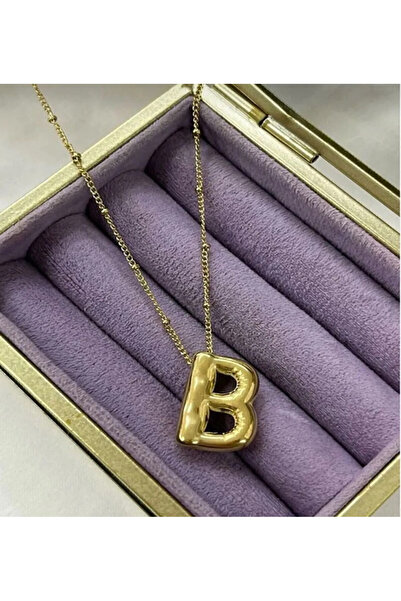 Accessories Üç Boyutlu Çelik Harfli Balon Kolye