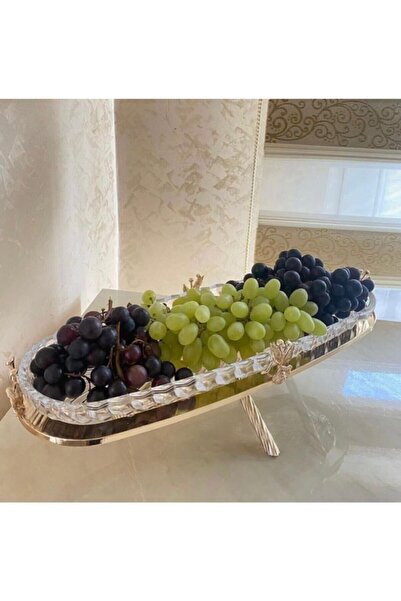 İmren Collection Tekli Standlı Cam Tabaklı Sunumluk