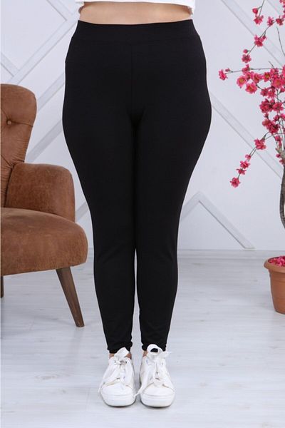 EMEZ Women's Black Combed Cotton Long Tights