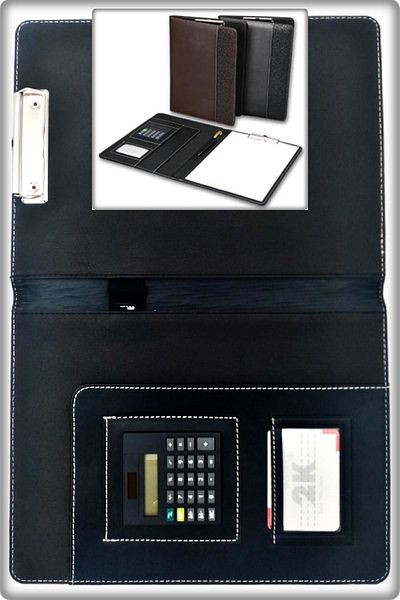 TAN EXPRESS A4 Faux Leather Line Sewing Secretarial Block Table with Calculator
