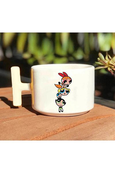 GünayStore Power Puff Girls - Blossom Bubbles Buttercup White T-Cup Set
