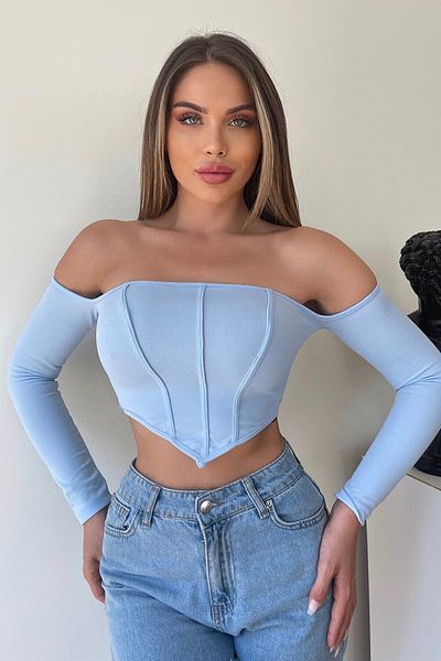 By Gecce Long Sleeve Zipper Crop
