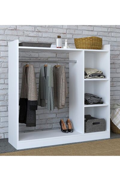 Tdesigno Ala Giyinme Dolabı - Çok Amaçlı Dolap - Gardırop 120 Cm Açık Giyinme Dolabı