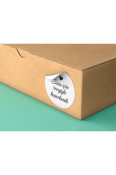 anka design Sticker Coated 4x4 Cm 48 Pieces - Prepared with Love for You -