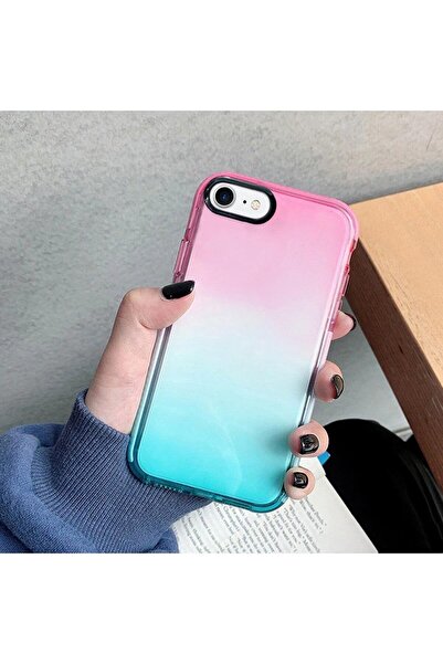 mooodcase Iphone 12 Uyumlu Premium Rainbow Renkli Silikonlu Telefon Kılıfı Mchzr